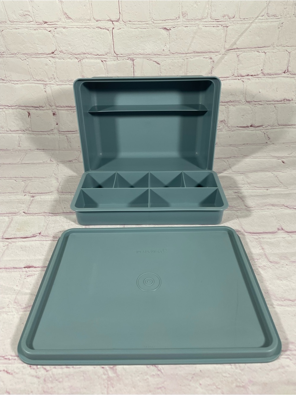 Vintage Tupperware Tuppercraft Stow-N-Go Light Blue Storage Container with Lid